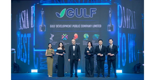 GULF กวาด 6 รางวัลด้านทรัพยากรบุคคล จาก 2 เวทีใหญ่ระดับประเทศและภูมิภาค ตอกย้ำการเป็นสุดยอดองค์กรน่าทำงานระดับเอเชีย ติดต่อกันเป็นปีที่ 3