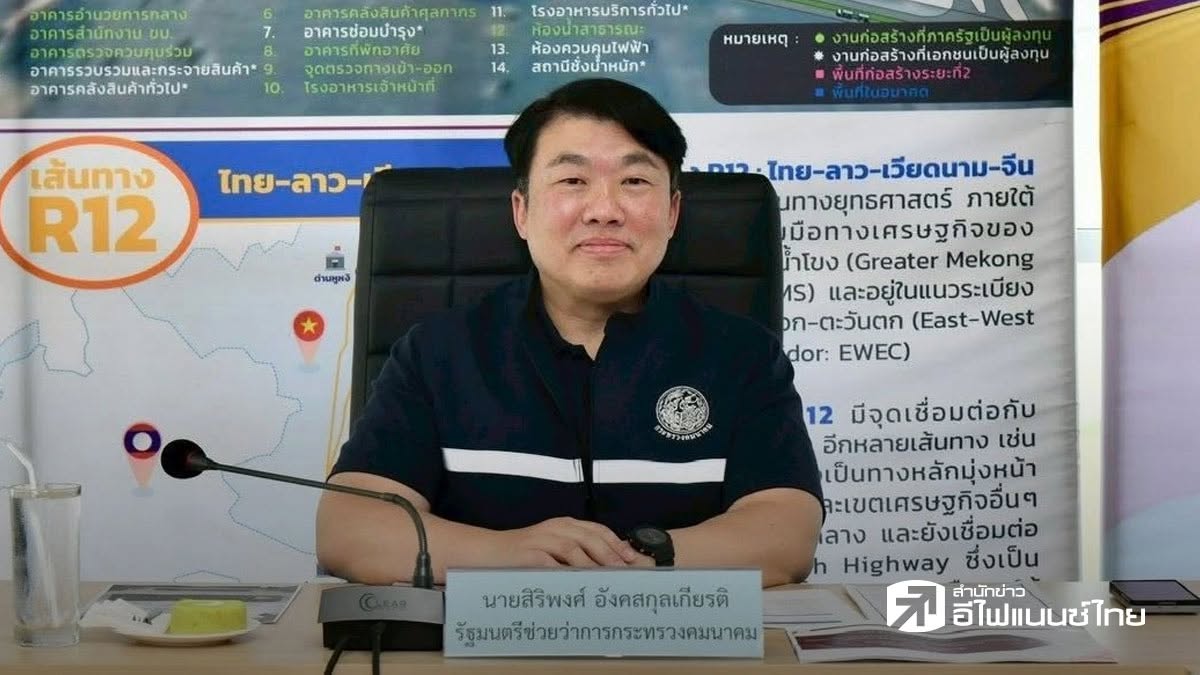`สิริพงศ์` ลุยนครพนม ดันศูนย์ขนส่งชายแดนเปิด ส.ค.นี้ เร่งรถไฟทางคู่ หนุนการค้า-ท่องเที่ยวลุ่มน้ำโขง