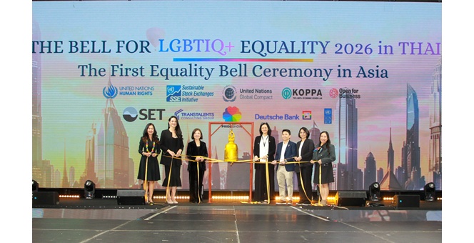 ตลาดหลักทรัพย์ไทย เป็นตลาดหุ้นแห่งแรกในเอเชีย ร่วมงาน Ring the Bell for LGBTIQ+ Equality