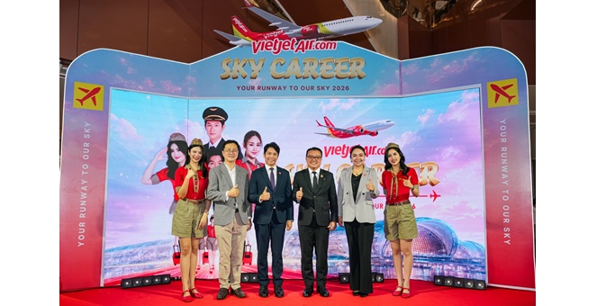 “เวียตเจ็ทไทยแลนด์” ปลื้มความสำเร็จงาน “Sky Career 2026” โชว์ยอดผู้ร่วมงานทะลุ 12,000 ราย ด้าน “นักบิน - พนักงานต้อนรับ” ยังครองท็อปอาชีพยอดนิยม