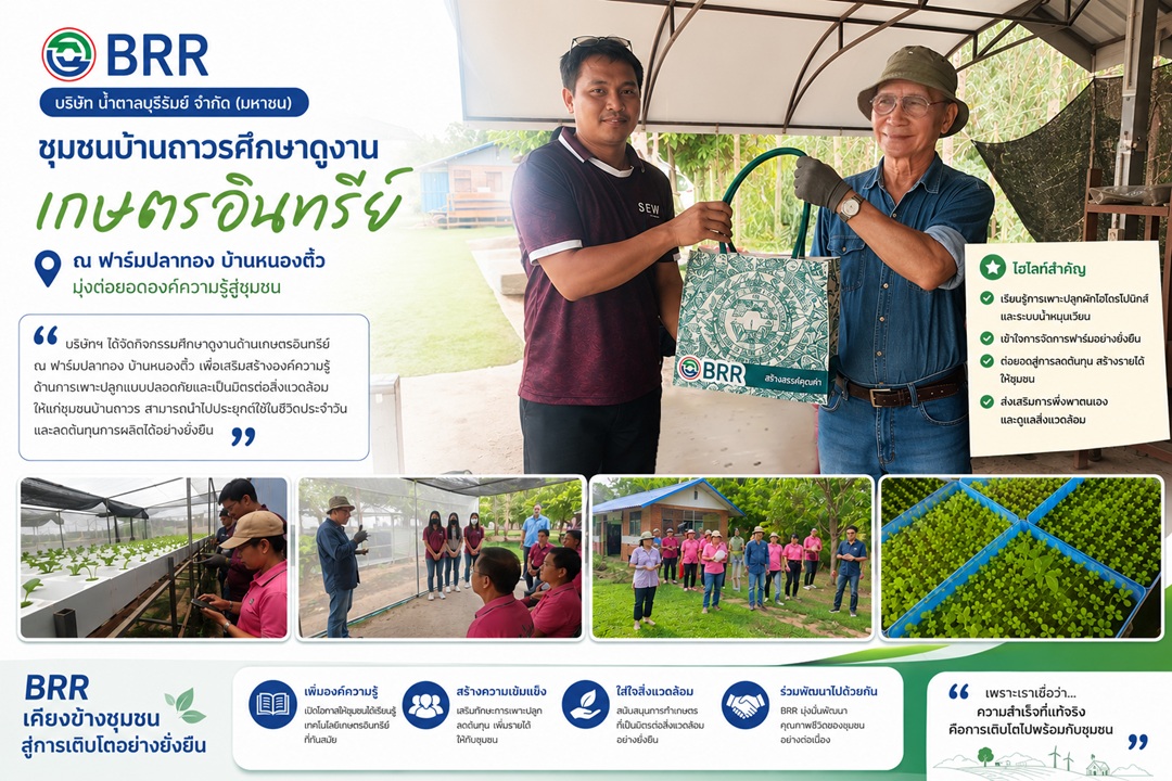 BRR จัดกิจกรรมศึกษาดูงานเกษตรอินทรีย์ สร้างโอกาสเรียนรู้และต่อยอดอาชีพให้ชุมชน