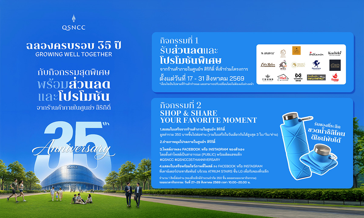ศูนย์ฯ สิริกิติ์ ฉลองครบรอบ 35 ปี จัดแคมเปญ “Growing Well Together”