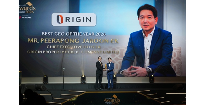 บิ๊กบอส “พีระพงศ์ จรูญเอก” คว้ารางวัล Best CEO แห่งปี พร้อมนำทัพ Origin Group กวาด 4 รางวัล จากเวที LivingInsider Thailand Developer Awards 2026