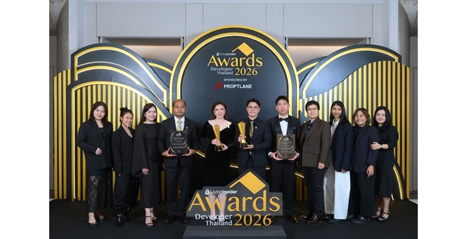 `PEACE” คว้า 2 รางวัลคุณภาพจาก LivingInsider Thailand Developer Awards 2026 ตอกย้ำแนวคิดการพัฒนาที่อยู่อาศัย ด้วยการออกแบบฟังก์ชันเพื่อ “ความสบายใจ” ของลูกบ้าน