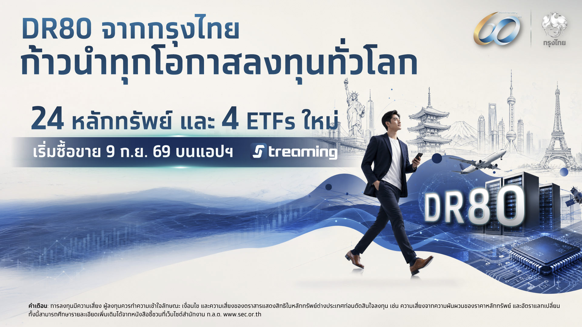 กรุงไทย เปิดตัว DR80 ใหม่ 28 หลักทรัพย์ รับเทรนด์ `AI Supercycle` พร้อม DR อ้างอิง ETF จีน เริ่มซื้อขาย 9 ก.ย.นี้
