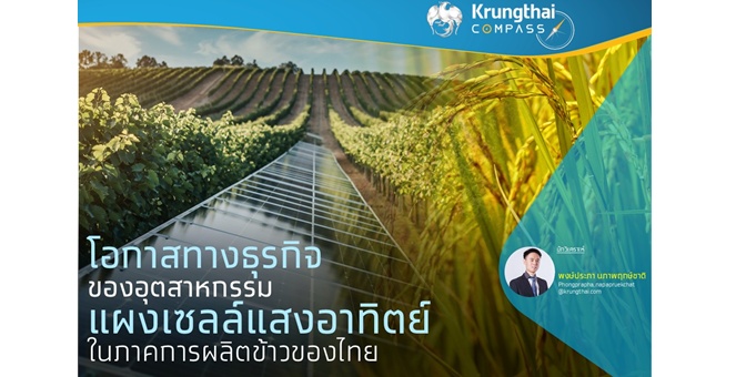 Krungthai COMPASS มองโอกาสทางธุรกิจของอุตสาหกรรมแผงเซลล์แสงอาทิตย์ในภาคการผลิตข้าวของไทย