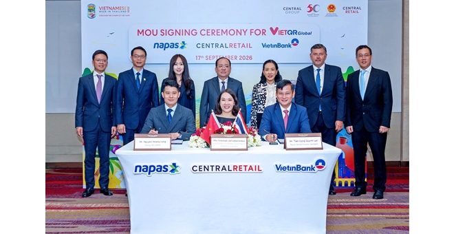 เซ็นทรัล รีเทล จับมือ NAPAS และ VietinBank เดินหน้าส่งเสริมระบบชำระเงินดิจิทัลในไทย-เวียดนาม สร้างประสบการณ์ช้อป-เที่ยว-จ่าย ไร้รอยต่อผ่าน VietQR Global