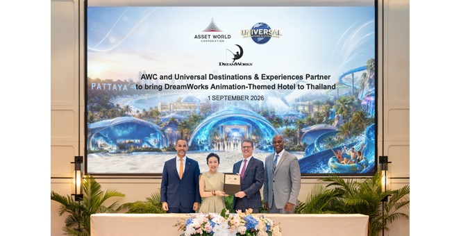 AWC ผนึก Universal Destinations & Experiences ต่อยอดความร่วมมือวางแผน เปิดตัวโรงแรมธีม DreamWorks Animation แห่งแรกของไทย ที่ Aquatique พัทยา